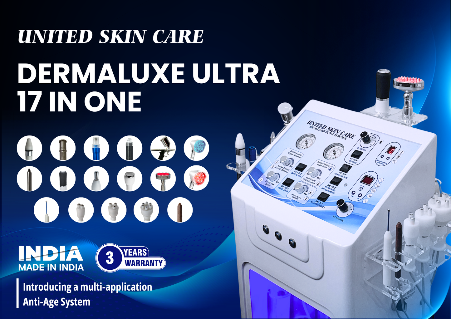 Dermaluxe Ultra 17 in One | Made in India | 3 Years Warranty | Advanced Medifacial System