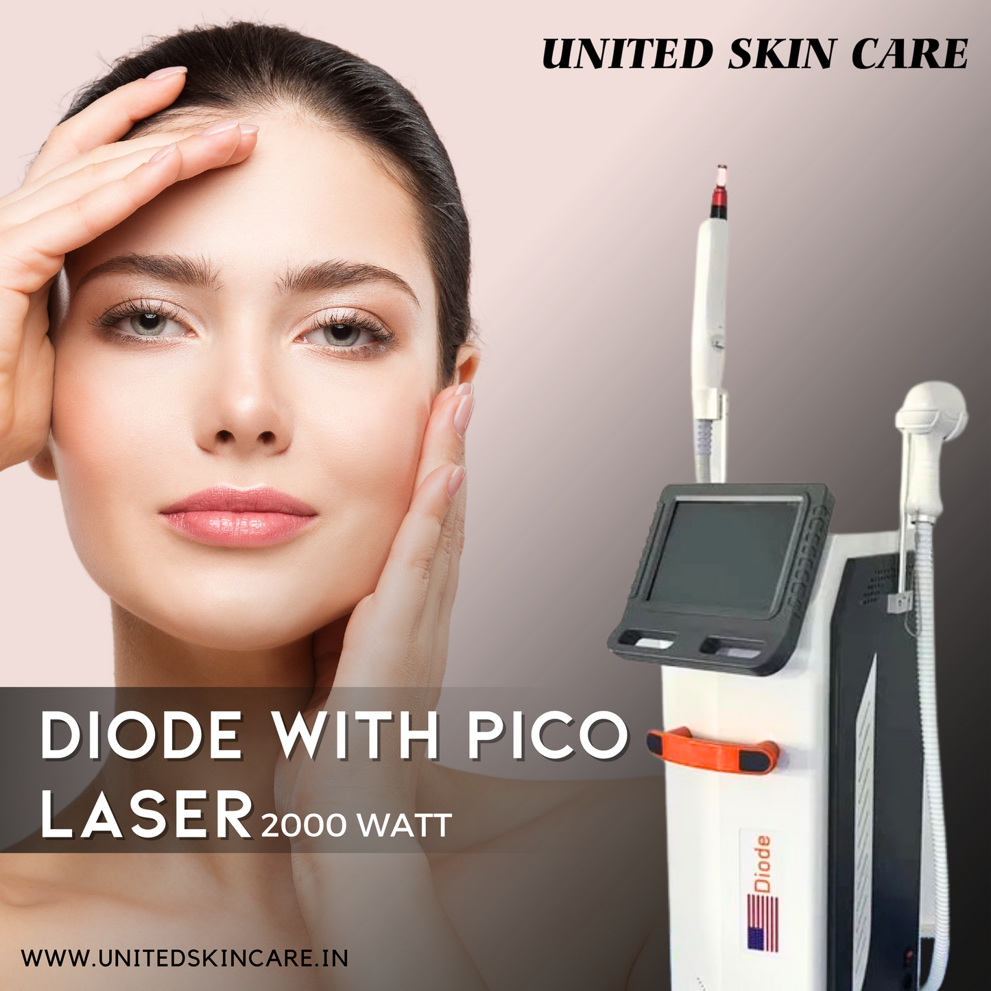 Diode with Pico Laser | Diode + Pico Laser | 2000 Watt Triple Wave Diode Laser | CE Approved | 2000 Watt QSwitch NdYAG Laser