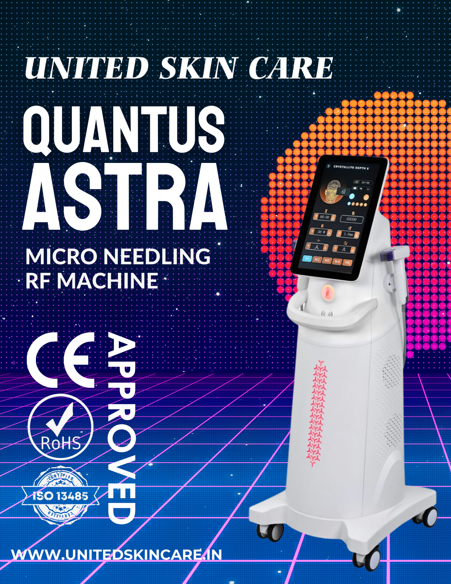 Quantus Astra MNRF | Micro Needling with Radio Frequency | 3 Handles | Invasive, Non-Invasive & Cooling Handle