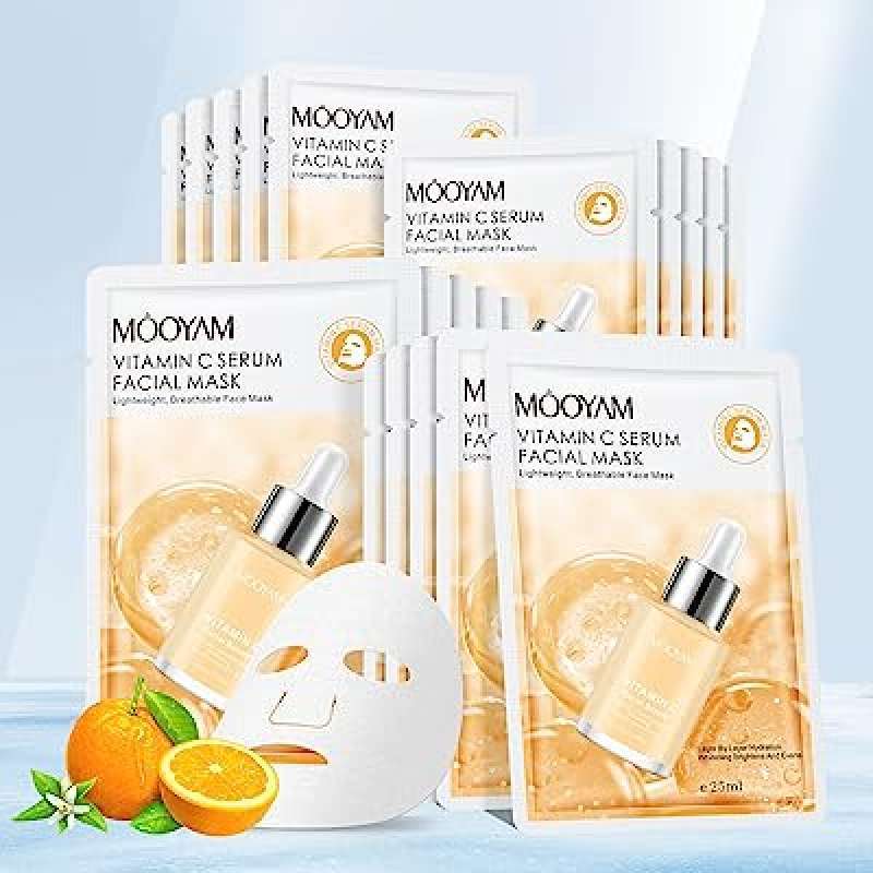 Vitamin C Hydrofacial Sheet Mask | Pack of 5 Sheet Masks | Brightening Vitamin C Sheet Mask