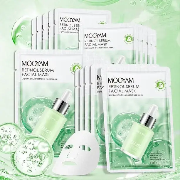 Mooyam Hydra facial Retinol Serum Mask | Pack of 5 | Anti-ageing Retinol Serum Face Sheet Mask