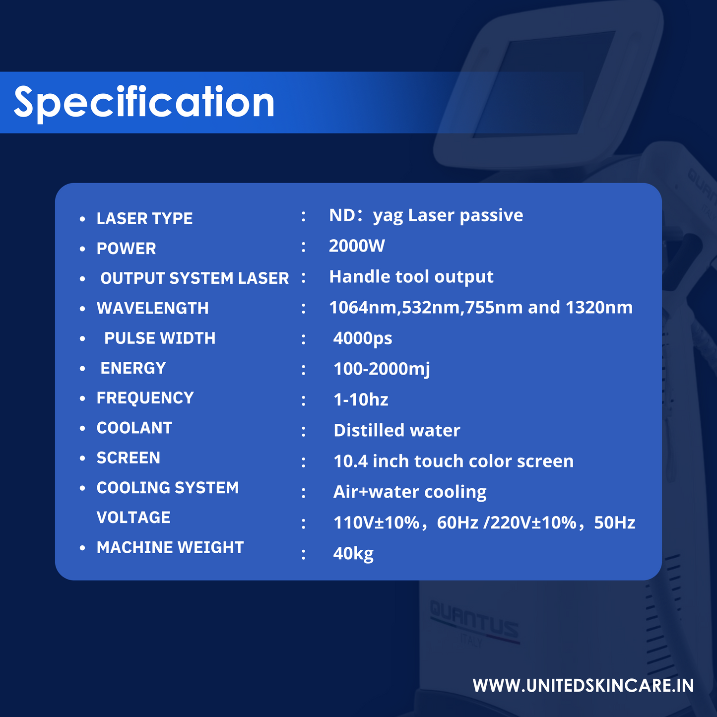 Quantus Stella QSWITCH NDYAG Laser