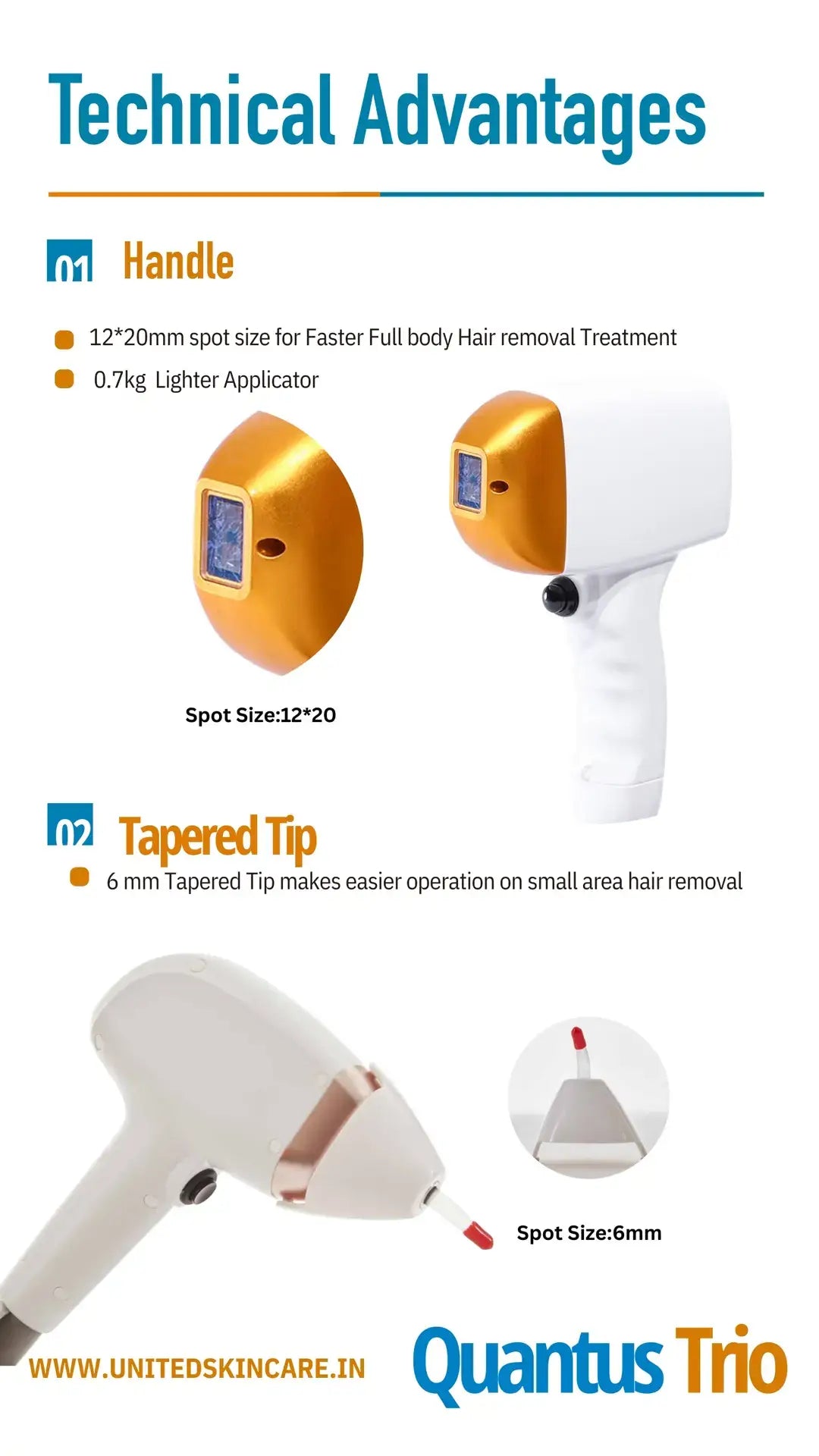 Quantus Trio Fda approved 1000w Triple wave Portable Diode Laser With Hyper Cooling