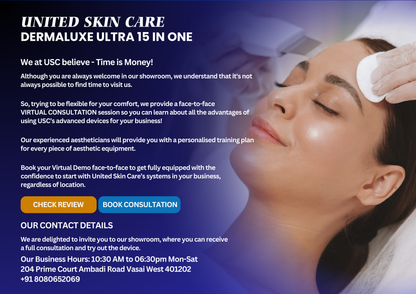 Dermaluxe Ultra Hydra Facial 15 in One | 3 Year Warranty | Made in India | Hydro Facial Dermabrasion Radio Frequency Meso Electroporation Oxygeneo