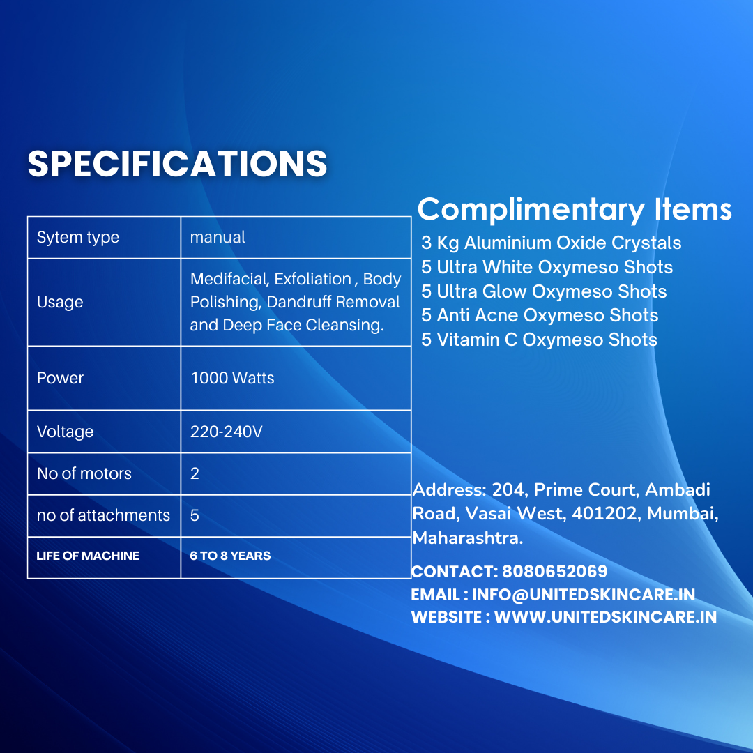 HydraLuxe 5 in one |Crystal da | Diamond mda| Oxyjetspray | Hydro Facial mda | Dandruff Exfoliator | 2 year replacement warranty