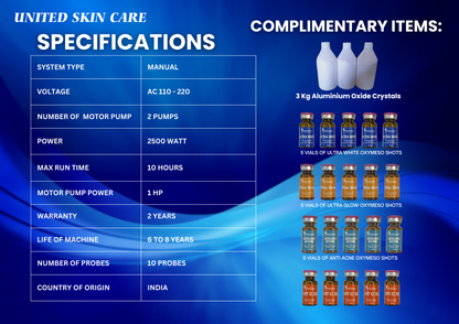 Hydraluxe 10 in One Hydra Facial | 2 Years Warranty | Hydra Facial, Radio Frequency, Micro Dermabrasion, Oxy Jet Spray, Cautery