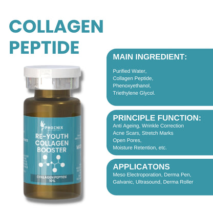 Collagen Peptide Meso Booster | COLLAGEN PEPTIDE 10% | Marine Collagen Vials | 10 Ml * 5 Vials