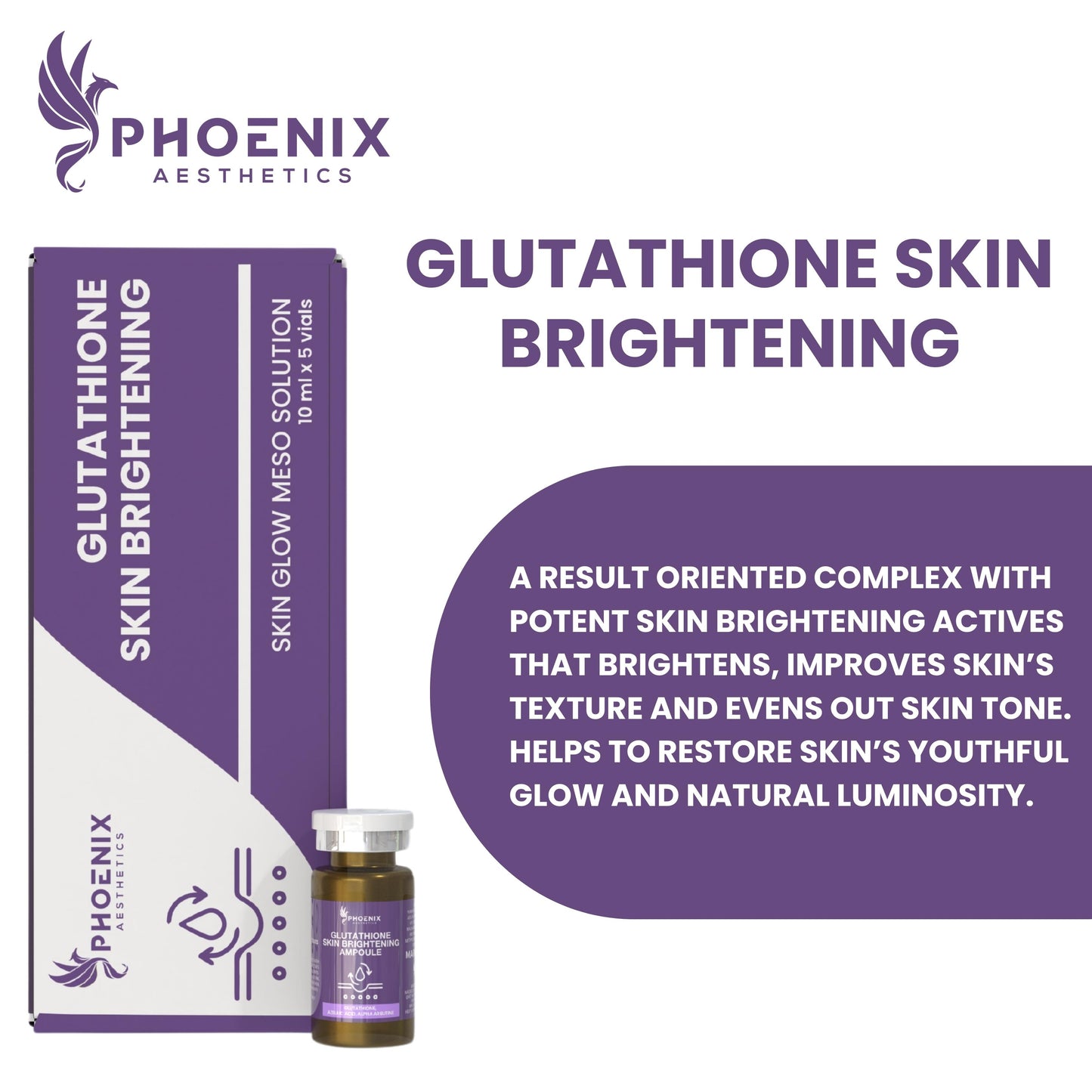 Glutathione Skin Brightening Meso Solution Glutathione meso Cocktail 10 ML* 5 Vials