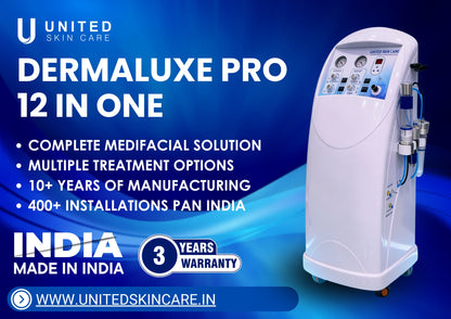 Dermaluxe Pro Hydra Facial 12 In One | Hydra facial | Crystal Dermabrasion | Diamond Dermabrasion | Made In India 3 years replacement guarantee | Alice Bubble Machine