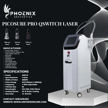 Phoenix Picosure Pro Laser | Pico Laser | CE Approved | 1064 nm, 532 nm, 1320 nm | 1 Year Warranty