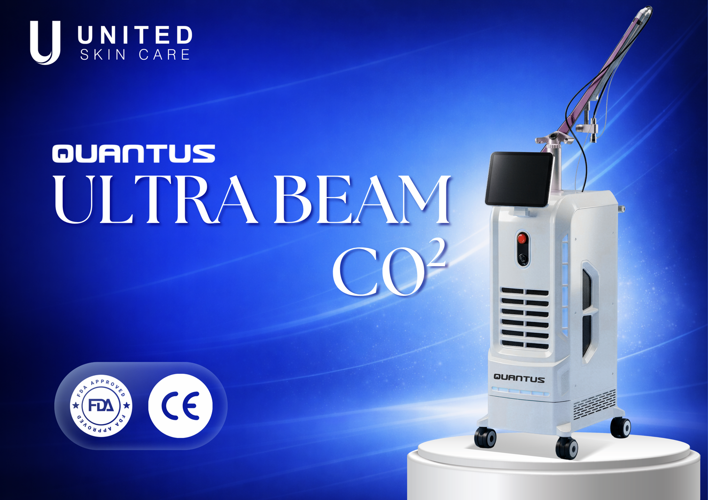 Quantus Ultra Beam CO2 Fractional Laser Machine | 60W True Power | 10600nm UltraPulse | Skin Resurfacing, Acne Scars, Pigment & Scar Removal | FDA & CE Approved | United Skin Care