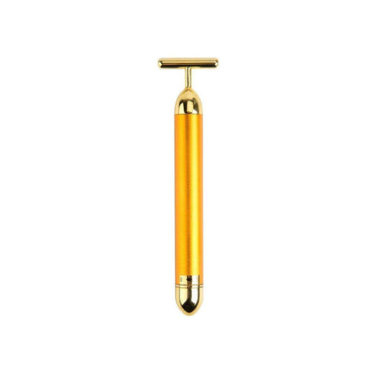 Portable Face 24k Gold Vibration Facial Beauty Roller Massager Stick Lift Skin Tightening Wrinkle Stick