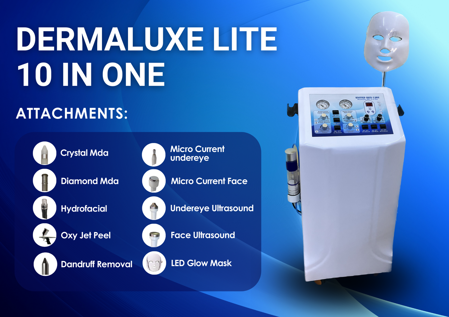 Dermaluxe Lite 10 in one | Complete Medifacial Solution | 3 years replacement guarantee | HydraFacial | Made In India