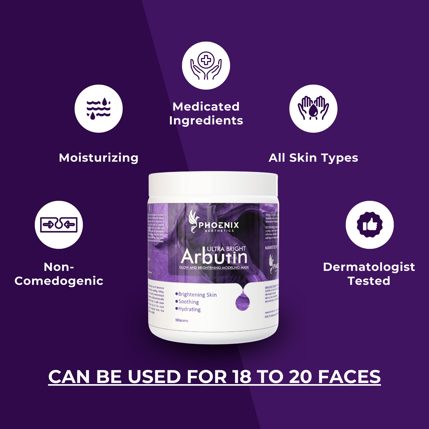 Medicated Ultra Bright Arbutin Modeling Mask | Glow and Brightening Mask | Hydrating and Soothing