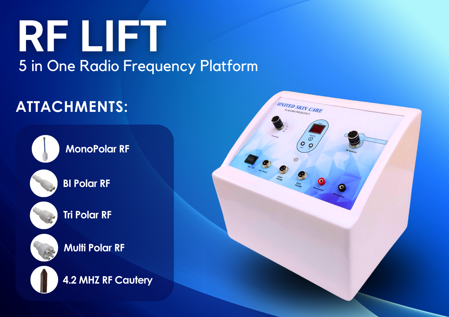 Non Ablative Rf Radio Frequency Machine + Rf Cautery | For Skin Tightening (Face And Body) 5 In 1 RF FACE LIFT MACHINE