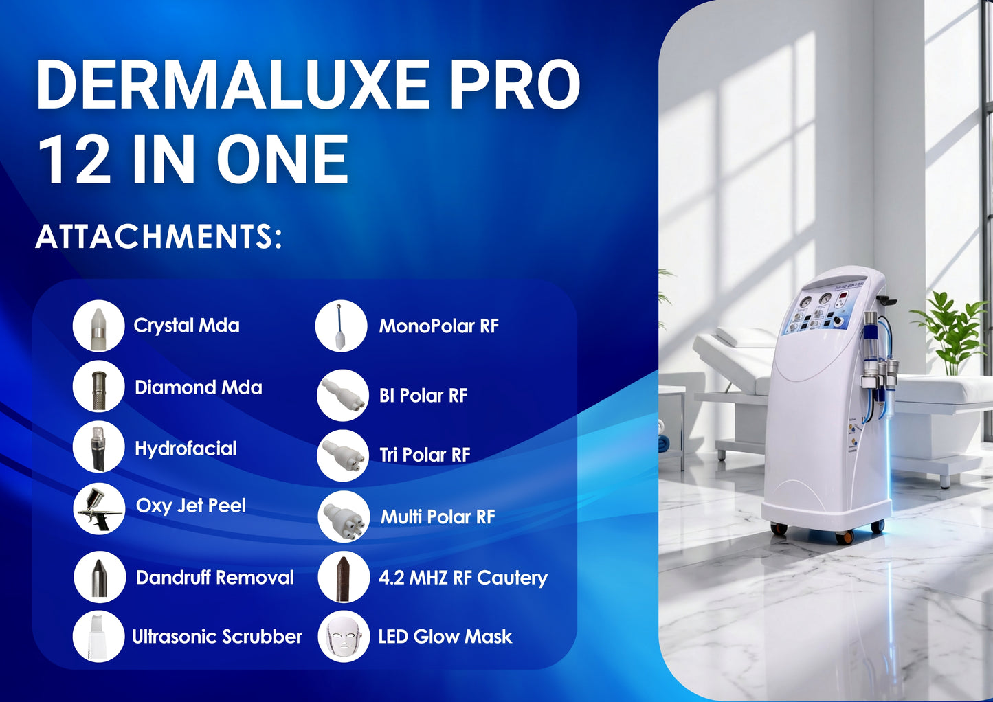 Dermaluxe Pro Hydra Facial 12 In One | Hydra facial | Crystal Dermabrasion | Diamond Dermabrasion | Made In India 3 years replacement guarantee | Alice Bubble Machine