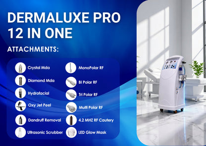 Dermaluxe Pro Hydra Facial 12 In One | Hydra facial | Crystal Dermabrasion | Diamond Dermabrasion | Made In India 3 years replacement guarantee | Alice Bubble Machine