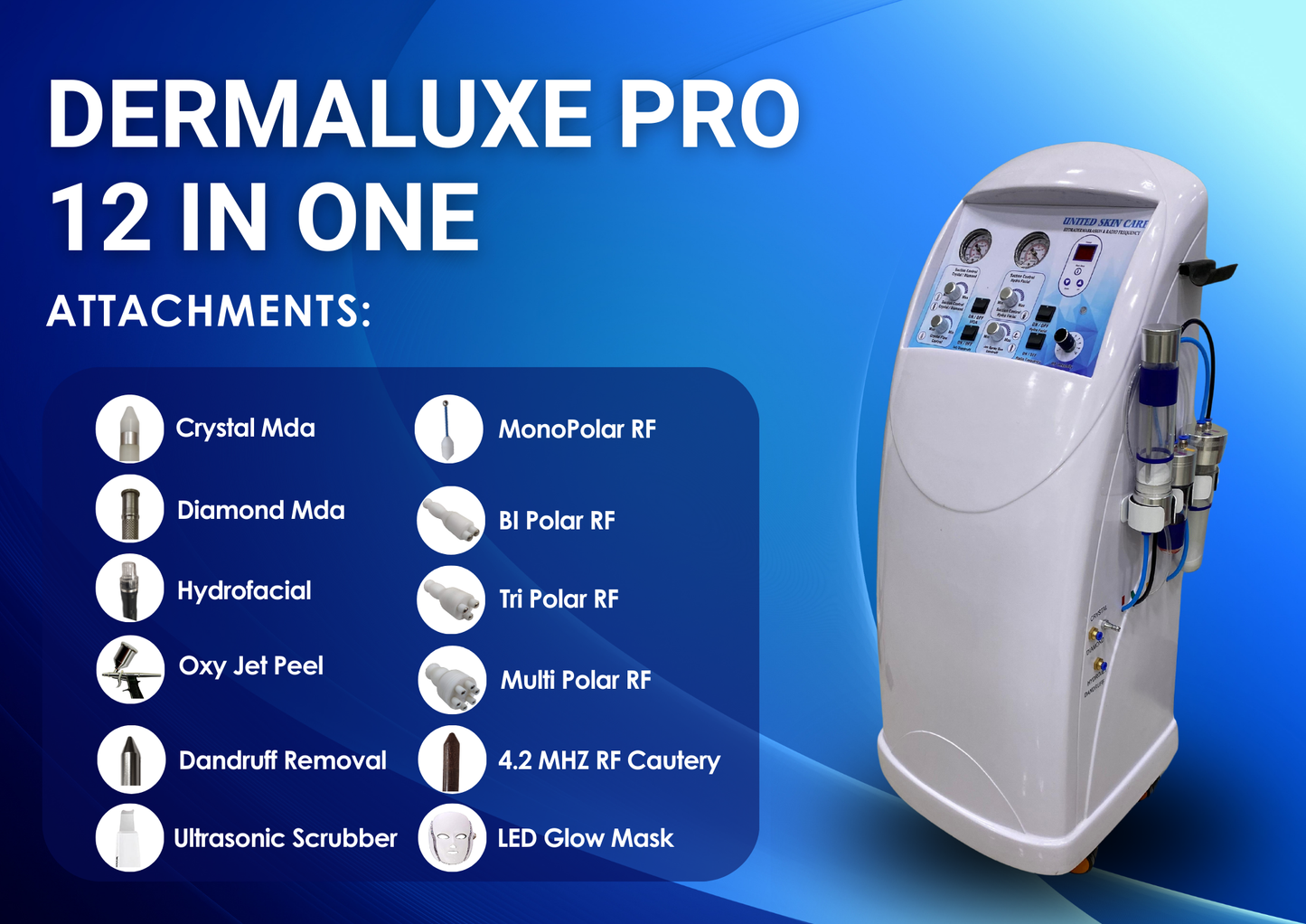 Dermaluxe Pro Hydro Facial 12 In One | Hydro facial | Crystal Dermabrasion | Diamond Dermabrasion | Made In India 3 years replacement guarantee | Alice Bubble Machine