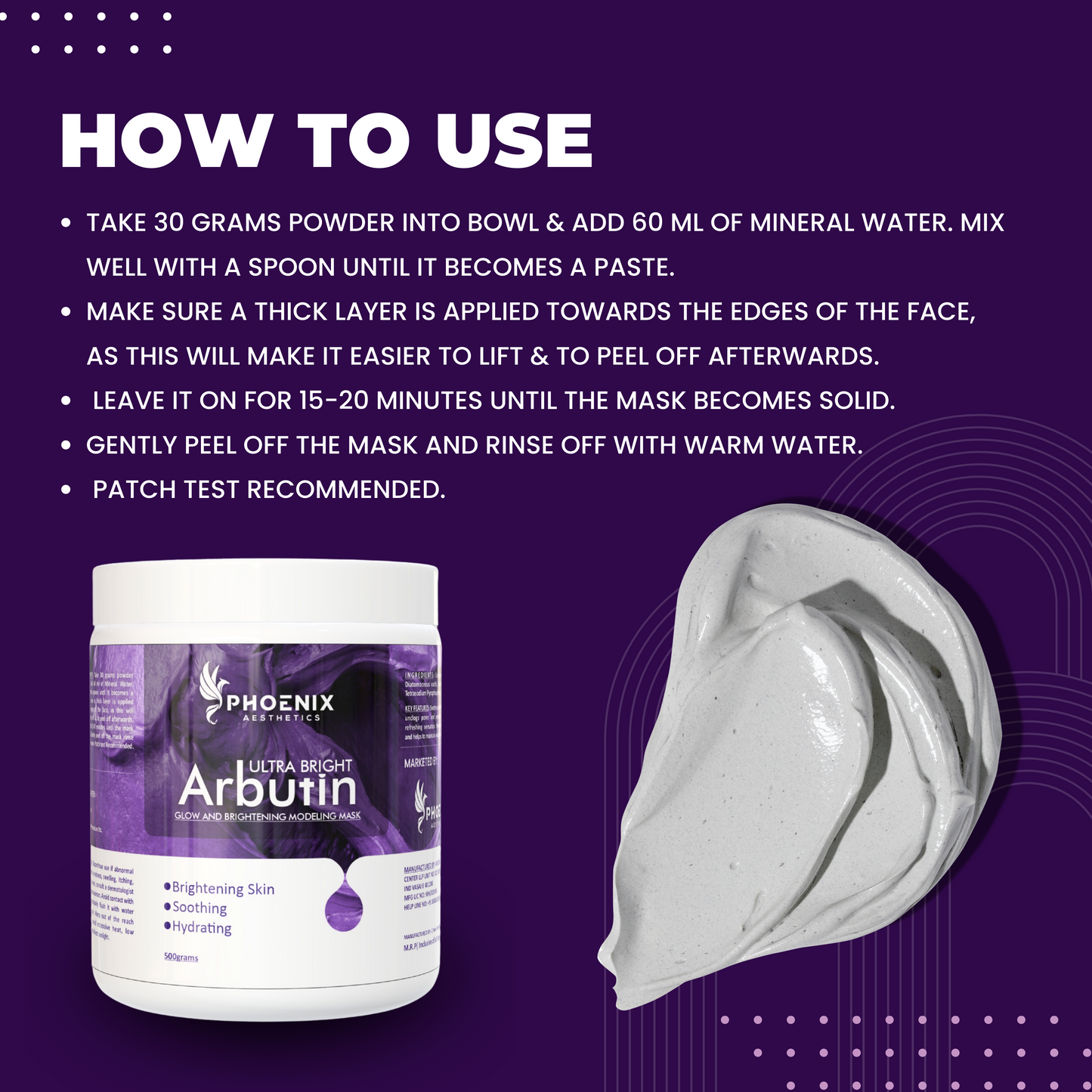 Medicated Ultra Bright Arbutin Modeling Mask | Glow and Brightening Mask | Hydrating and Soothing