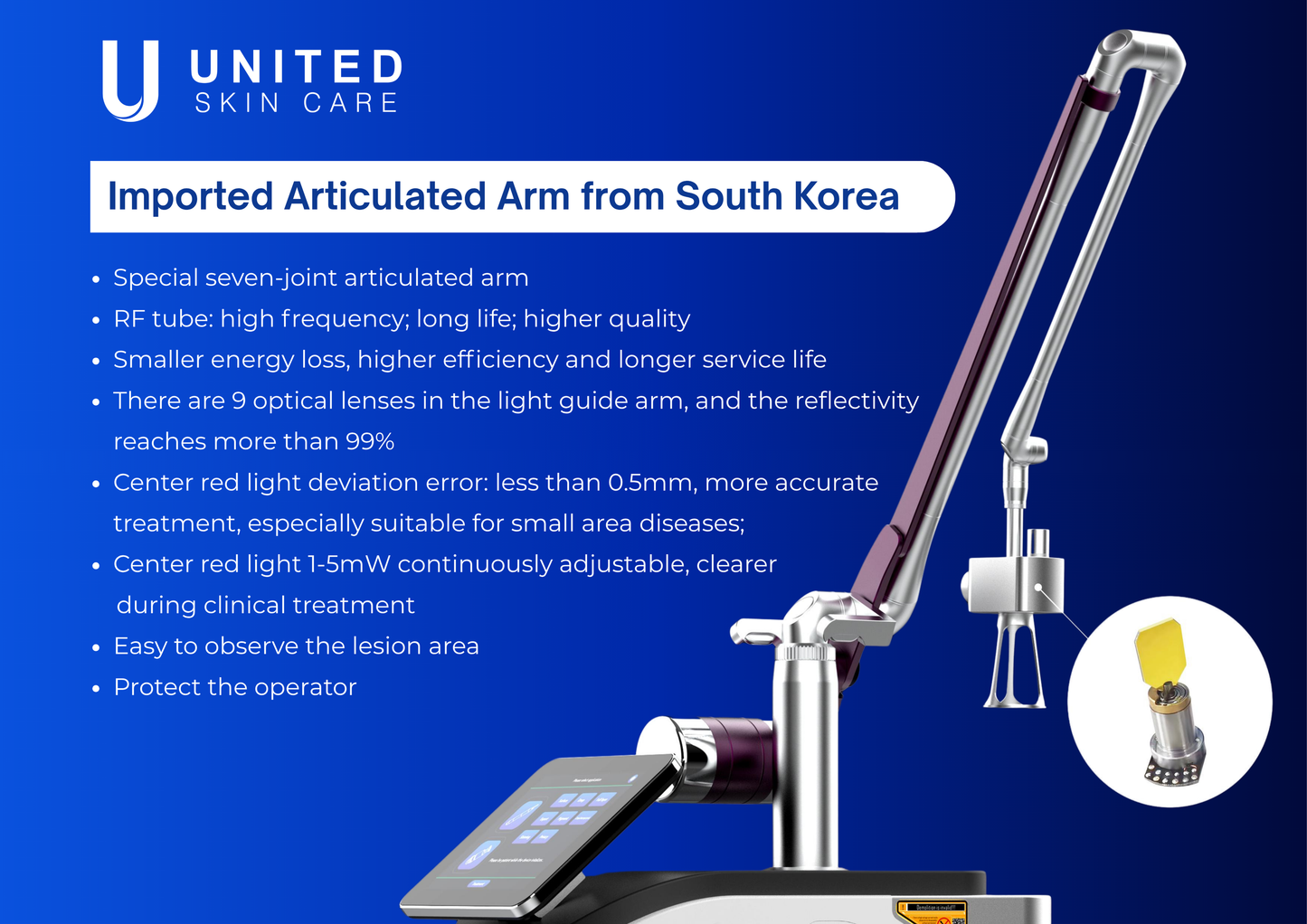 Quantus Ultra Beam CO2 Fractional Laser Machine | 60W True Power | 10600nm UltraPulse | Skin Resurfacing, Acne Scars, Pigment & Scar Removal | FDA & CE Approved | United Skin Care