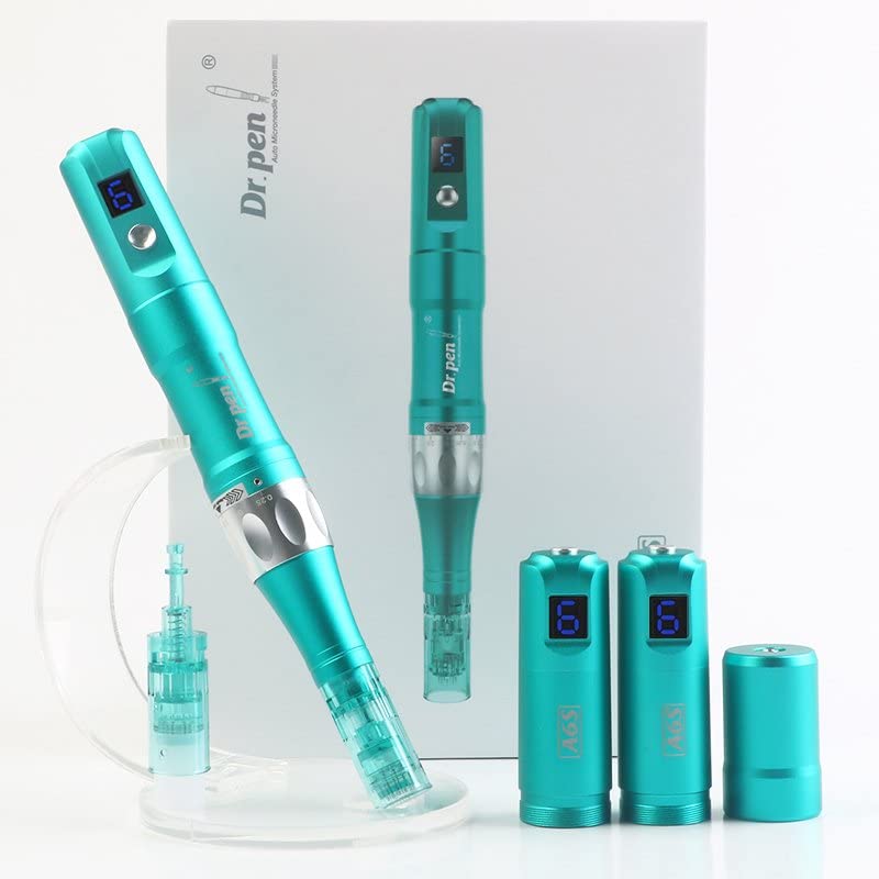 Dr. Pen Ultima A6S Professional Microneedling Pen - Wireless Derma Auto Pen - Best Skin Care Tool Kit for Face and Body - 2 Cartridges (16pin)