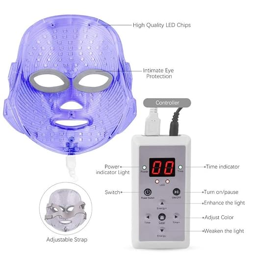 LED FACE MASK FOR LIGHT THERAPY 7 Color LED Mask Photon Light Skin Rejuvenation Therapy