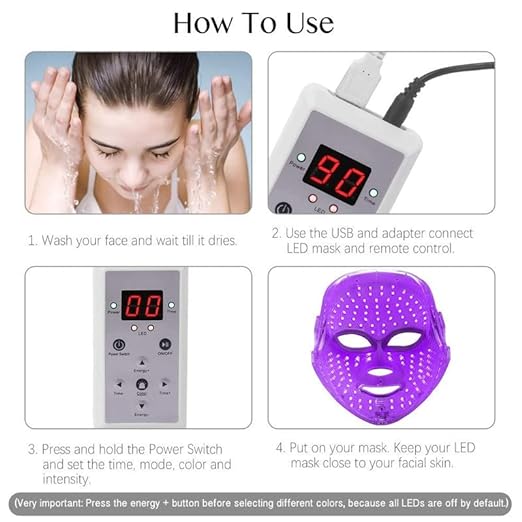 LED FACE MASK FOR LIGHT THERAPY 7 Color LED Mask Photon Light Skin Rejuvenation Therapy