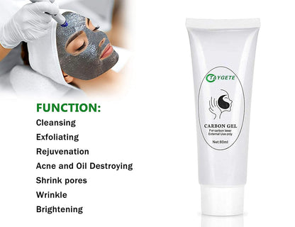 Carbon Gel | 80ml Gel Cream Carbonfacial | Oil Cleansing, Rejuvenation, Acne Treatment | NdYAG QSwitch Laser