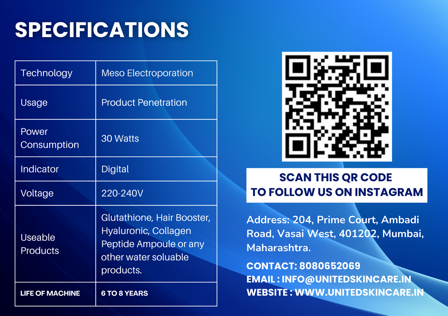 Meso Electroporation | Mesotherapy Machine Made In India |