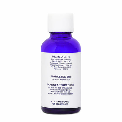 GLYCOLIC PEEL 50% – High-Strength AHA Resurfacing Exfoliating Chemical Peel (30 ml)