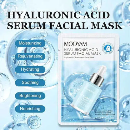 Mooyam Hydra Facial Hyaluronic Sheet Mask | Pack of 5 | Hydrating Hyaluronic Sheet Mask