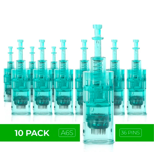 A6s 36-Pin Microneedling Cartridge for A6s Pen Pack Of 10  – Professional Needle Tip for Skin Rejuvenation, Acne Scars & Fine Lines