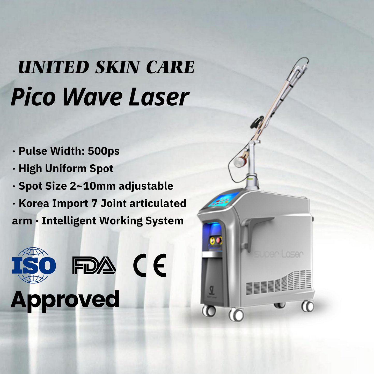 Quantus Pico Wave Pico Laser for Tattoo Removal ,Pigmentation, Melasma etc | QSwitch NdYag Laser | US FDA Approved Pico Laser System