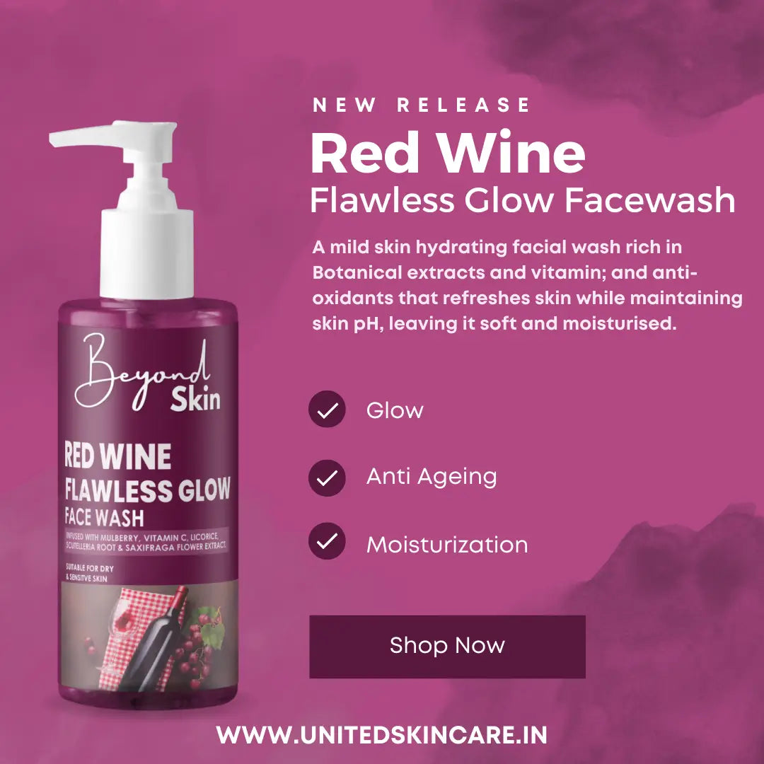 Red Wine Flawless Glow Facewash With Grapes, LIcoroice Extracts Etc For Glow, Antiageing Etc With