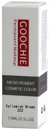 Goochie Yellowish Brown 222 Permanent Make Up Micro Pigment Cosmetic Color Tattoo Ink (Brown 15 Ml)