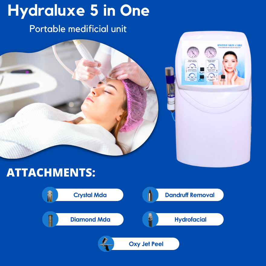 USC Hydra Luxe 5 In 1 Hydra Jet With Aqua Facial Machine | H202 Hydrafacial Machine