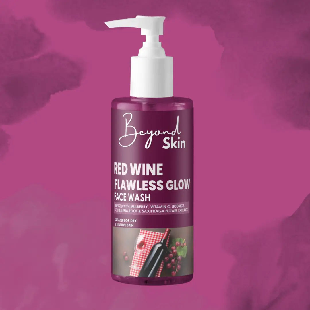 Red Wine Flawless Glow Facewash With Grapes, LIcoroice Extracts Etc For Glow, Antiageing Etc With