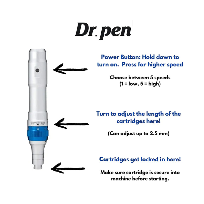 USC Dr. Pen + 30 Cartridge Ultima A6 (Original) Microneedle Derma Pen Electric Wireless Professional Skincare dermapen With 30 Cartridges