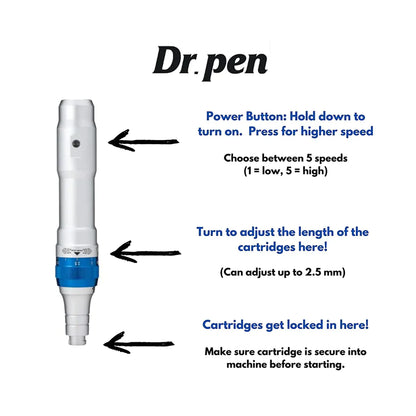 USC Dr. Pen + 30 Cartridge Ultima A6 (Original) Microneedle Derma Pen Electric Wireless Professional Skincare dermapen With 30 Cartridges