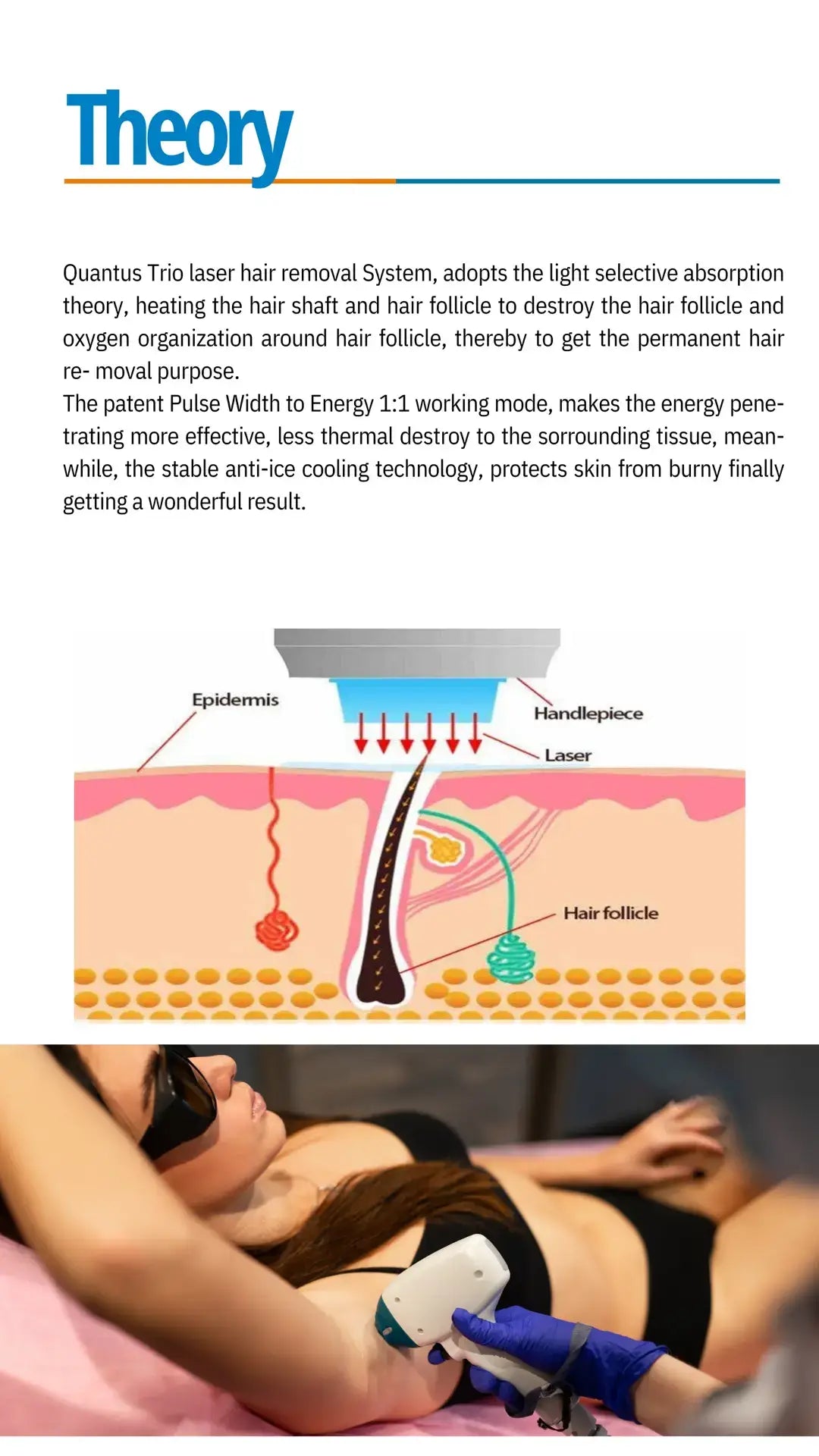 Quantus Trio Fda approved 1000w Triple wave Portable Diode Laser With Hyper Cooling