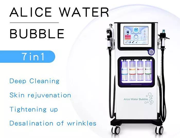 Alice Bubble Hydra Luxe Facial Machine | Aqua Facial | 7 In One | White Alice Super Bubble Machine Ultrasonic Hydro Massage hydrafacial machne